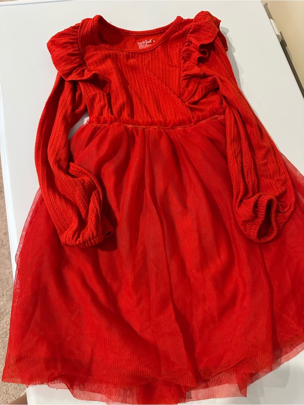 Cat & Jack Red Long-Sleeve Tulle Dress for Kids